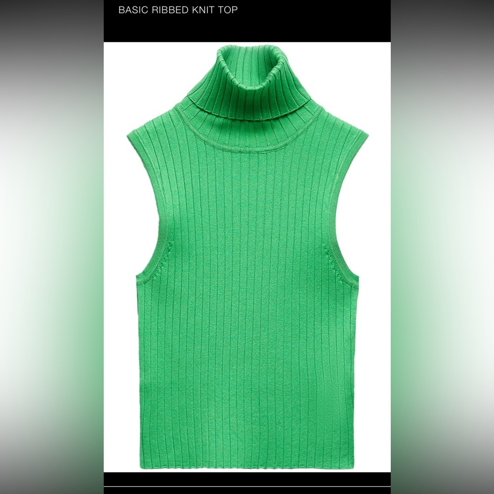 Zara basic ribbed knit top